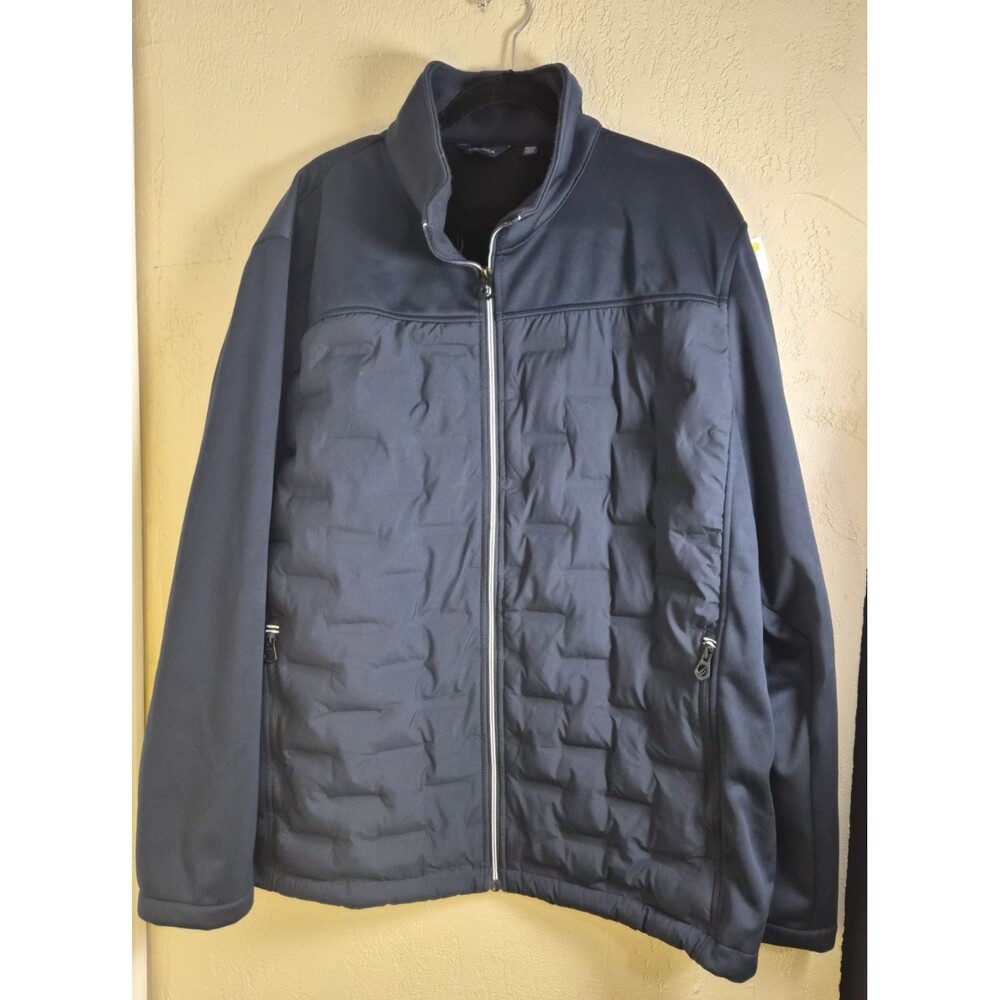 Nautica Mens Water/Wind Resistant Jkt Lightweight Mixed Media ZipUp XXL